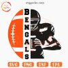 Bengals Half Football Player SVG, Cincinnati Bengals Team SVG PNG Cricut Files