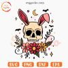 Bunny Skull Floral SVG, Fall SVG, Halloween Season SVG PNG Cut Files