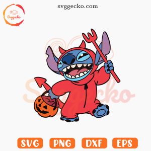 Stitch Devil SVG, Stitch Trick Or Treat SVG, Cute Disney Halloween SVG PNG EPS DXF Cricut
