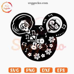 Mickey Mouse Ears Coco SVG, Disney Day Of The Dead Cartoon SVG PNG Cricut
