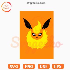 Flareon Face SVG, Fire Eevee SVG, Pokemon SVG PNG EPS DXF Cricut