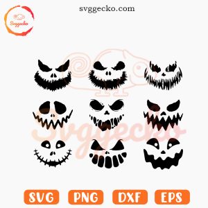 Halloween Face SVG Bundle, Ghost SVG, Pumpkin Face SVG PNG Cricut