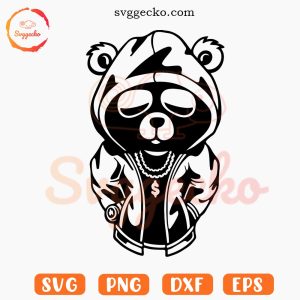 Gangster Bear SVG, Funny Teddy Bear SVG PNG Designs