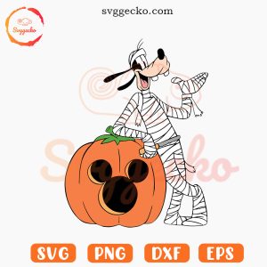 Goofy Halloween Pumpkin SVG, Disney Dog Halloween SVG PNG Cut Files