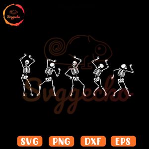 Skeleton Halloween Dancing SVG, Spooky SVG, Funny Party SVG PNG Cricut