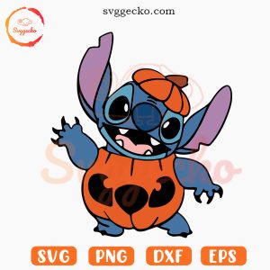 Stitch Pumpkin Halloween SVG PNG Cut Files