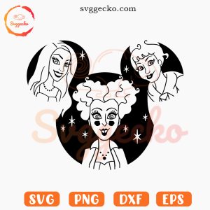 Sanderson Sisters Mouse Ears SVG, Halloween SVG, Hocus Pocus Disney SVG PNG Cut Files