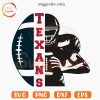 Texans Half Football Player SVG, Houston Texans Team SVG PNG Cricut Files