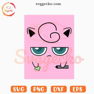 Jigglypuff Face SVG, Pink Pokemon SVG PNG Download Files