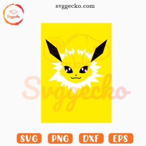 Jolteon Face SVG, Pokemon Anime SVG, Eevee Electric SVG PNG Cut Files
