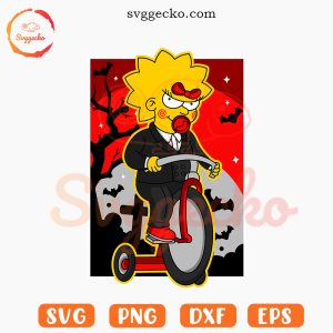 Maggie Simpson Halloween SVG, Cute Simpson Baby Halloween SVG PNG Cut Files