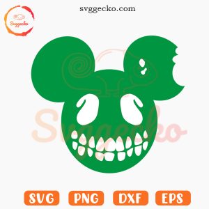 Mickey Skull Head SVG, Spooky Season SVG, Disneyland Vacation Halloween SVG PNG Cutting Files