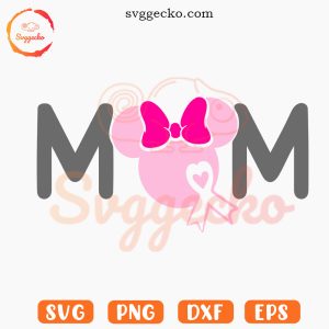 Minnie Mom Breast Cancer Ribbon SVG, Cancer Survivor SVG, Breast Cancer Awareness Mom SVG PNG