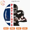 Patriots Half Football Player SVG, New England Patriots Team SVG PNG Cricut Files
