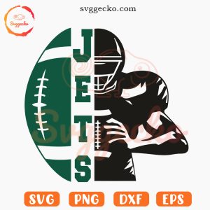 Jets Half Football Player SVG, New York Jets Team SVG PNG Cricut Files