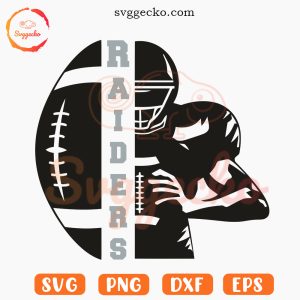 Raiders Half Football Player SVG, Oakland Raiders Team SVG PNG Cricut Files