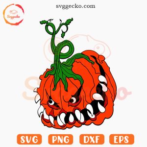 Scary Pumpkin Halloween SVG, Spooky Jack O Lantern SVG PNG DXF EPS Cut Files