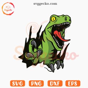 Raptor Crack Wall SVG, Dinosaur SVG PNG Files