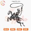 Skeleton Cowboy Rodeo SVG, Halloween Skeleton SVG, Retro Western Halloween SVG PNG Files