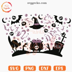 Witch Starbucks Wrap SVG, Cute Halloween Coffee SVG PNG Digital Download