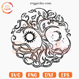 Tree Of Life SVG, Moon SVG, Sun SVG PNG DXF EPS Files