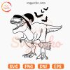 T Rex Witch SVG, Funny Dinosaur Halloween SVG PNG Cut Files