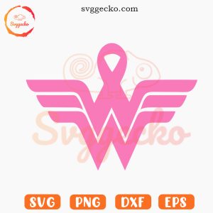 Wonder Woman Breast Cancer Logo SVG, Fight Cancer SVG PNG EPS DXF
