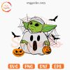 Baby Yoda Funny Ghost SVG, Yoda Star Wars Halloween SVG PNG Files