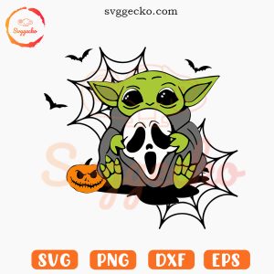 Baby Yoda Ghostface Scream Halloween SVG PNG Cricut