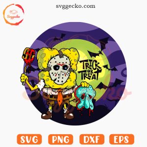 SpongeBob SquarePants Jason Voorhees SVG, Trick Or Treat SVG, Cartoon Halloween SVG PNG Files