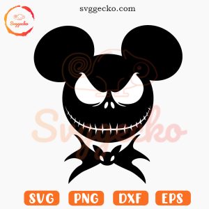 Mickey Head Jack Skellington SVG, Nightmare Before Christmas Disney SVG PNG Files