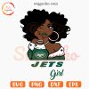 Jets Girl Afro SVG, New York Jets Fan Girl SVG PNG For Cricut