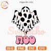 Moo SVG, Ghost Cow Print SVG, Retro Spooky Halloween SVG PNG Cut Files