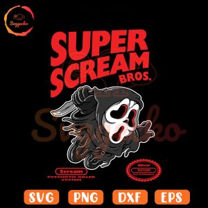 Super Scream Bros SVG, Super Mario Bros Ghostface SVG PNG EPS DXF Cricut
