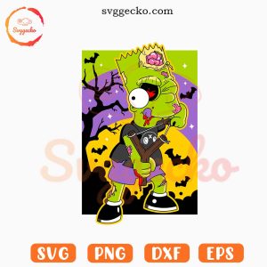 Bart Simpson Zombie SVG, The Simpsons Halloween SVG, Cartoon Horror SVG PNG Cut Files