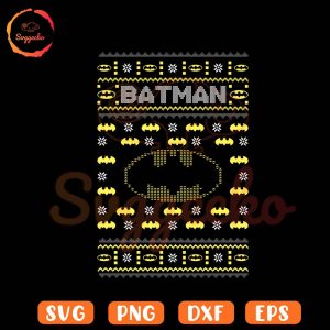 Batman Ugly Christmas Sweater SVG, DC Superhero SVG, Christmas Shirt SVG PNG Cut Files
