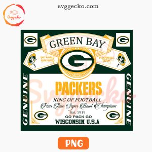 Green Bay Packers King Of Football PNG, Packers NFL Budweiser PNG Sublimation