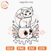 Cat On Skull SVG, Black Cat Witch Halloween SVG PNG DXF EPS Cricut Files