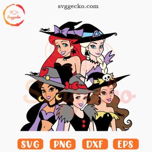 Disney Princesses Witches Halloween SVG PNG Cricut Files