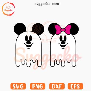 Mickey Minnie Ghost SVG, Funny Ghost SVG, Disney Halloween SVG PNG Files
