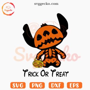Stitch Trick Or Treat SVG, Boo SVG, Disney Halloween SVG PNG Cutting Files