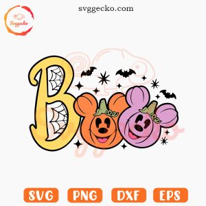 Boo Mickey Pumpkin Head SVG, Disney Halloween SVG, Spooky Season SVG PNG Cricut