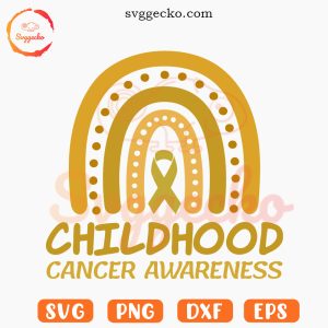 Childhood Cancer Awareness Rainbow SVG, Child Cancer Support SVG PNG Cut Files
