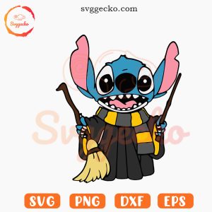 Stitch Harry Potter SVG, Blue Alien Wizard SVG, Halloween Costumes SVG PNG Cricut