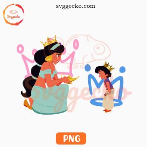 Jasmine And Son PNG, Aladdin Princesses PNG, Disney Mom PNG Sublimation