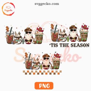 Western Christmas Coffee Cup PNG Bundle, Tis The Season PNG, Cowboy Howdy Christmas PNG Sublimation