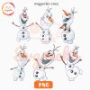 Olaf Frozen PNG Bundle, Disney Snowman PNG Sublimation File