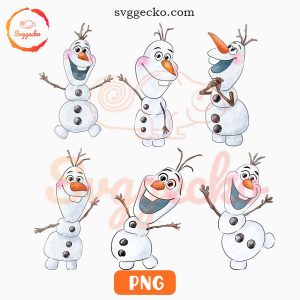 Olaf Frozen PNG Bundle, Disney Snowman PNG Sublimation File