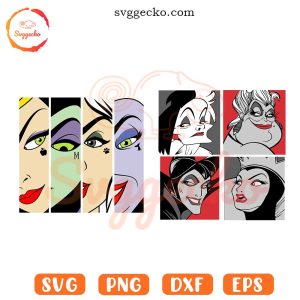 Disney Queen Villains SVG, Ursula SVG, Evil Queen SVG, Maleficent SVG PNG Files