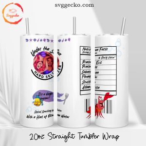 Black Ariel Nutrition Facts 20oz Straight Skinny Tumbler PNG, Little Mermaid 2023 Tumbler Wrap Sublimation